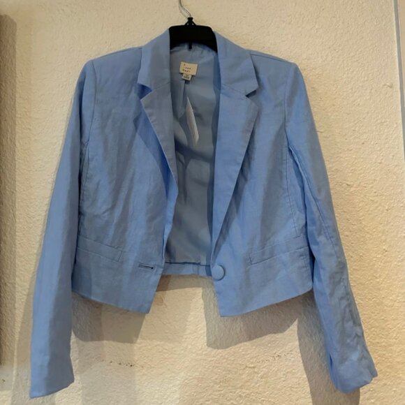a new day Jackets & Blazers - NWT A New Day Cropped Blue Blazer Size XSmall XS